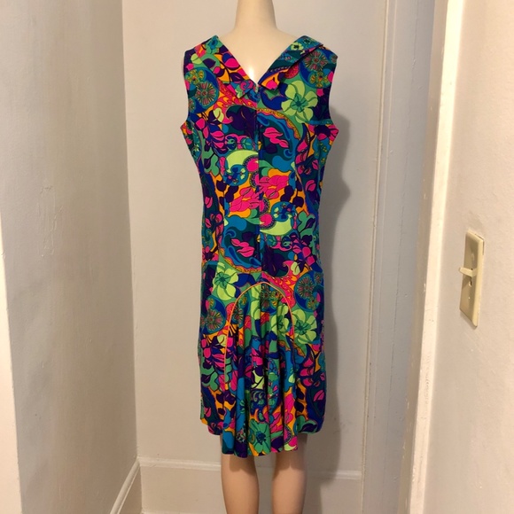 Vintage 1960s 1970s Barbie Psychedelic Romper M/L - Picture 3 of 12